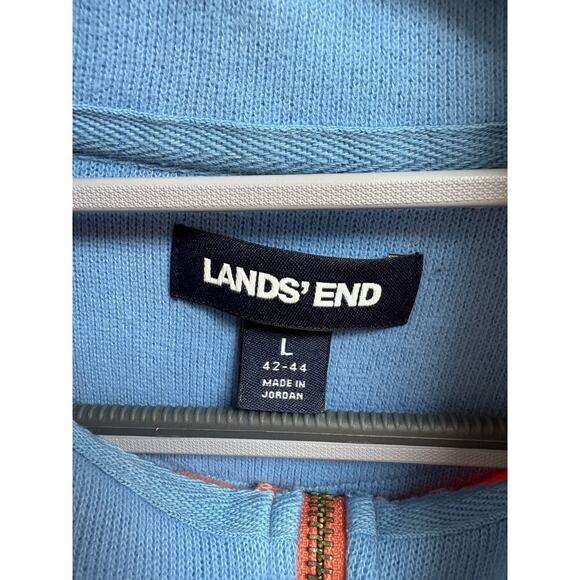 Lands End Bedford Ribbed Men’s Quarter Zip Orange Sweater Size Large - Picture 4 of 4